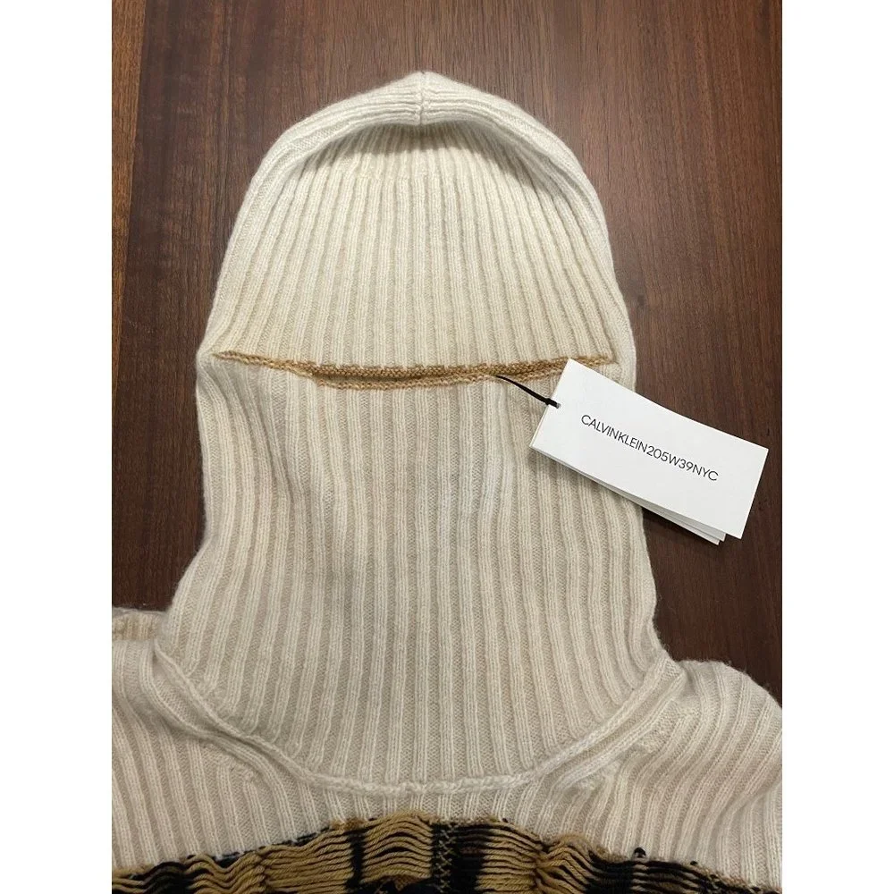 Calvin Klein 205W39NYC Quilt Jacquard Stripe Sweater Ivory Medium New Nwt Womens - Picture 9 of 16